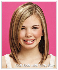 Soft bob with a side part